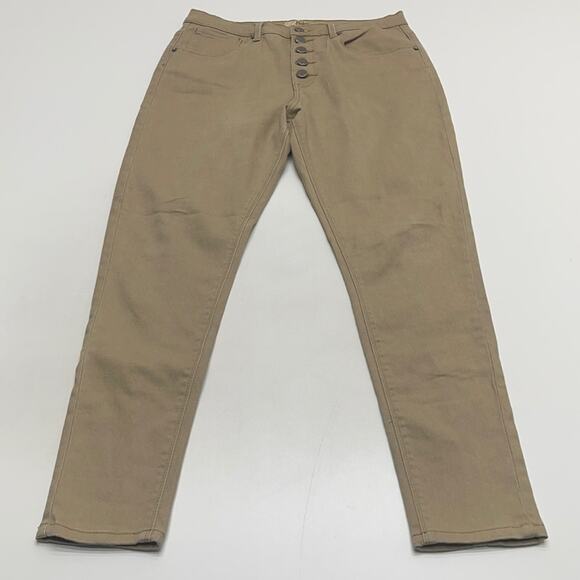 HYBRID Women’s 15 Juniors Tan Button Fly Jeans - Picture 2 of 4